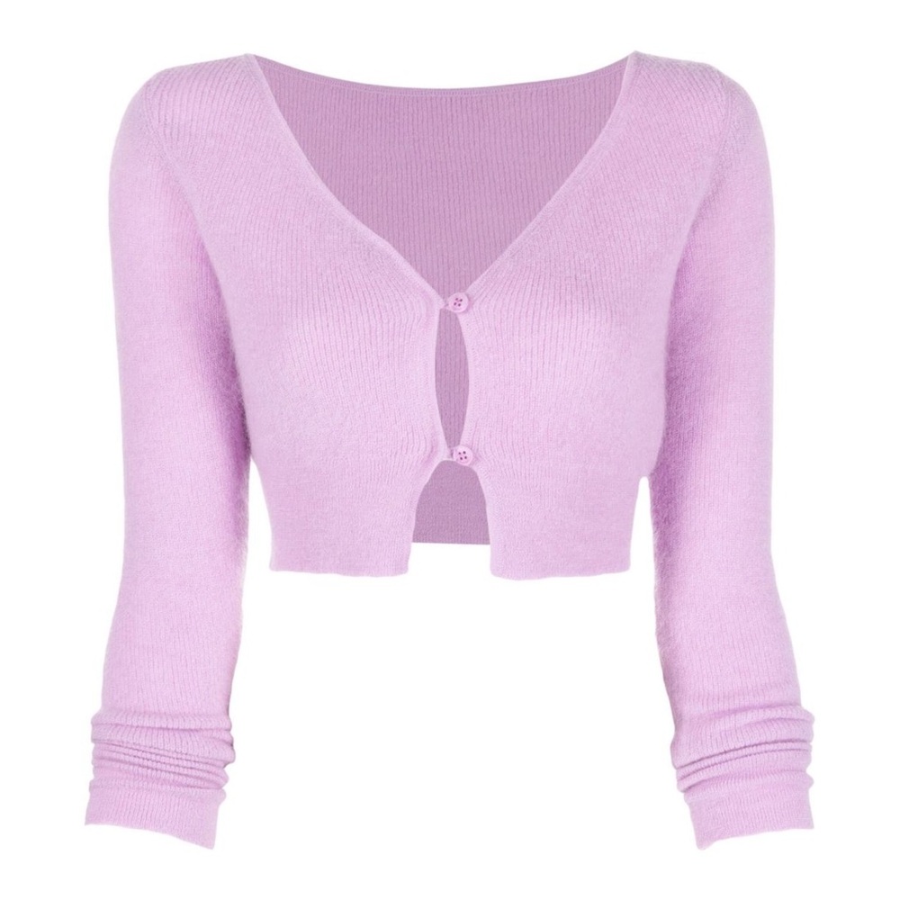Jacquemus Alzou Knitted Cropped Cardigan SZ 34/XS